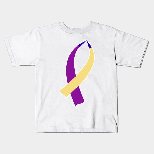 Awareness Ribbon (Bladder Cancer) Kids T-Shirt by BlakCircleGirl